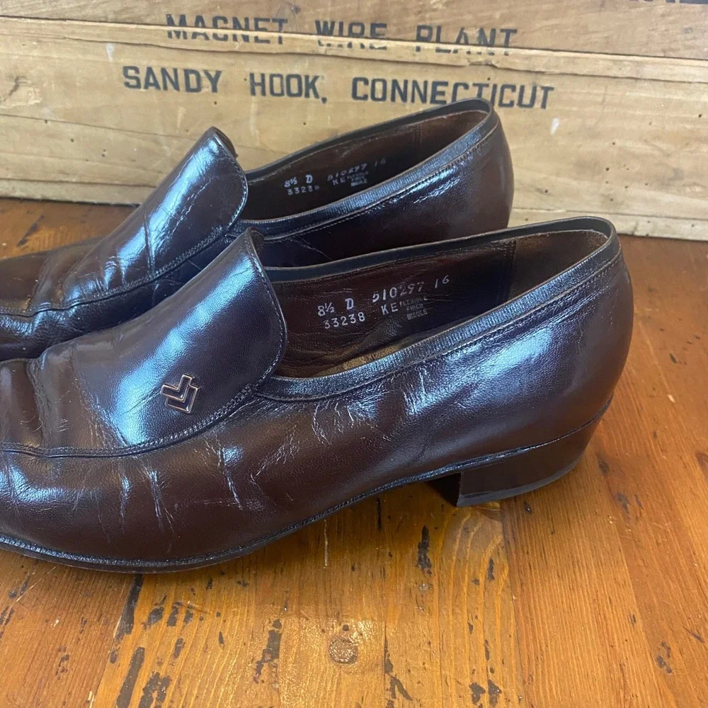 Florsheim Designer Collection Mens 8.5 D Brown‎ Leather Loafer Dress Shoes